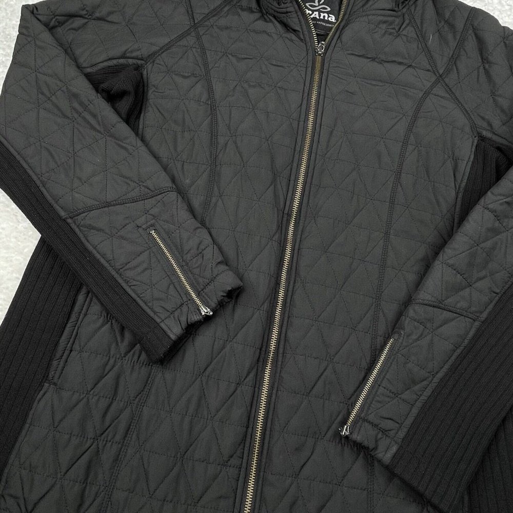 Prana Esla Long Black Sherpa Lined Coat - Picture 9 of 14